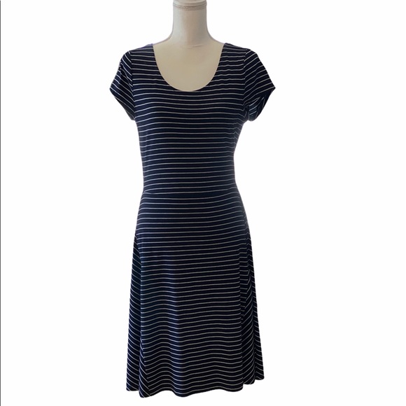 A- Outback Red by The Limited - Navy Blue ALine Dress - Picture 1 of 6